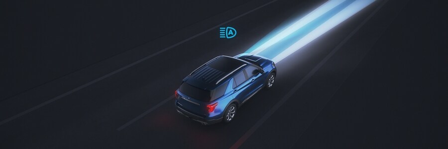 2023 Ford Explorer® SUV graphic demonstrating Auto High-Beam Headlamps