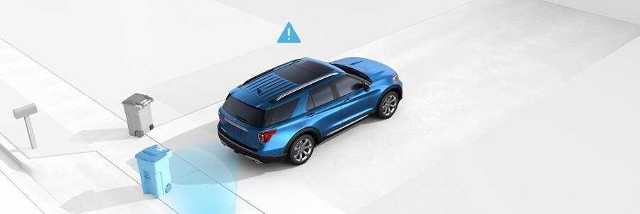 2023 Ford Explorer® SUV graphic demonstrating Reverse Brake Assist
