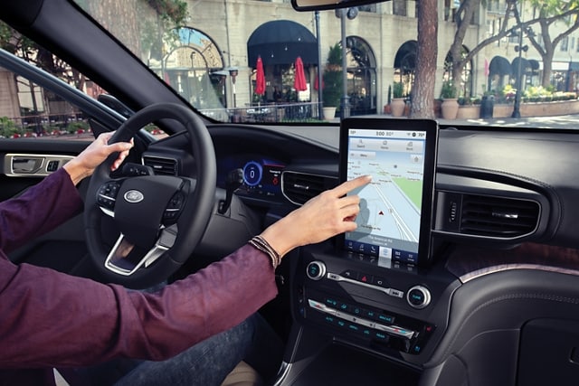 2023 Ford Explorer® SUV dashboard showing a 10.1-inch touchscreen in the centre stack