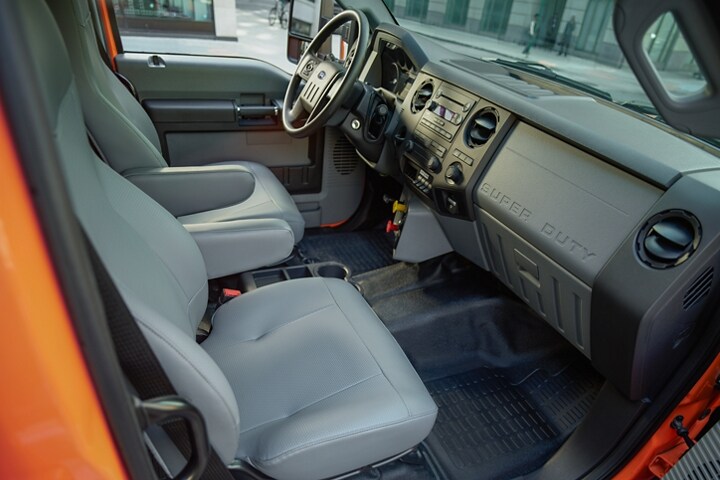 Front interior of 2023 Ford F-750