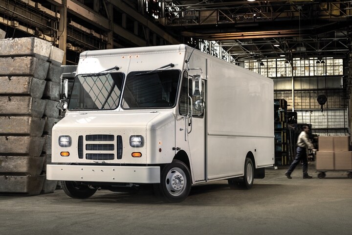 2024 Ford F-59 Commercial Stripped Chassis with delivery van body in a storage facility