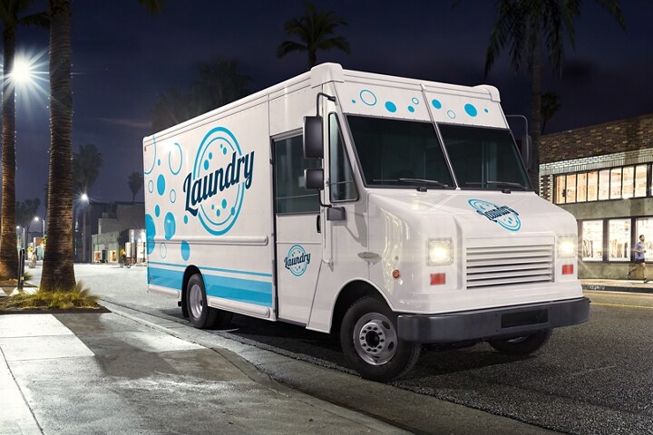 2024 Ford F-59 Stripped Chassis with walk-in delivery van body and laundry service design