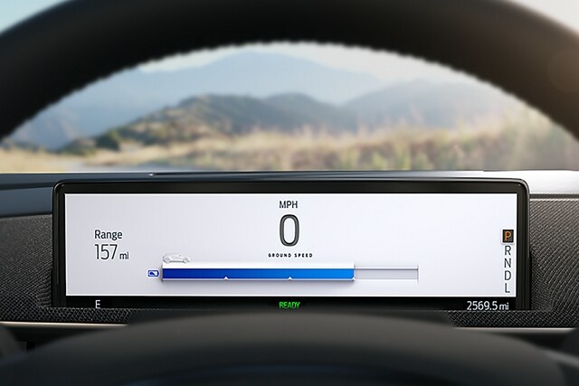 Close-up of the intelligent range feature in a 2023 Ford Mustang Mach-E®
