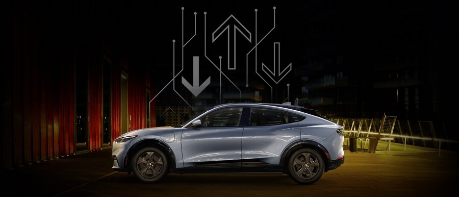 2023 Ford Mustang Mach-E® with an arrow graphic above