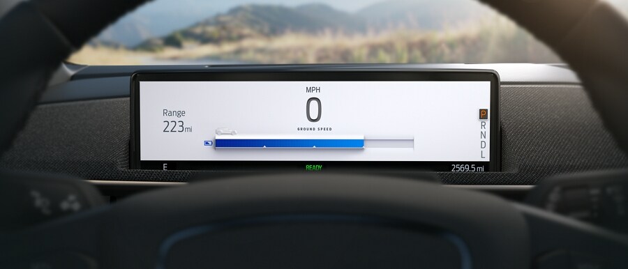 Close-up of the intelligent range feature in a 2023 Ford Mustang Mach-E®