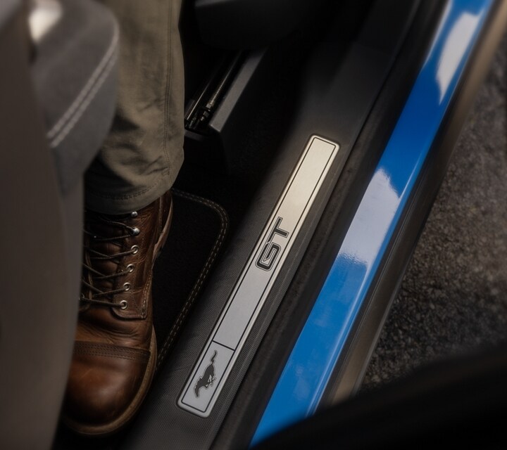 Scuff guard with GT badging on the 2023 Ford Mustang Mach-E® GT Performance Edition model