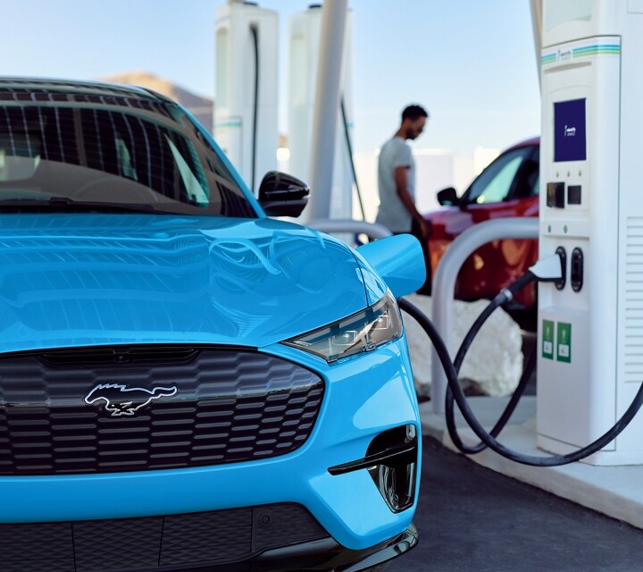 2024 Ford Mustang Mach-E® parked at an electric charging station