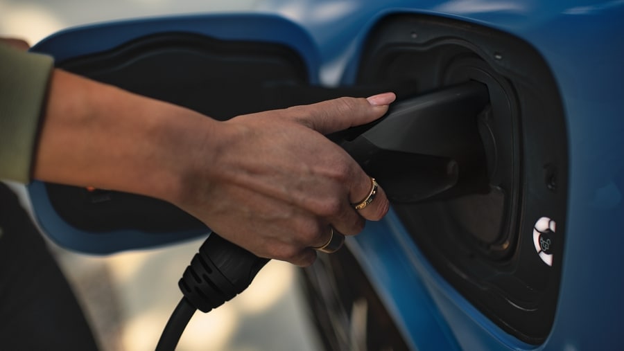 A 2024 Ford Mustang Mach-E® being charged