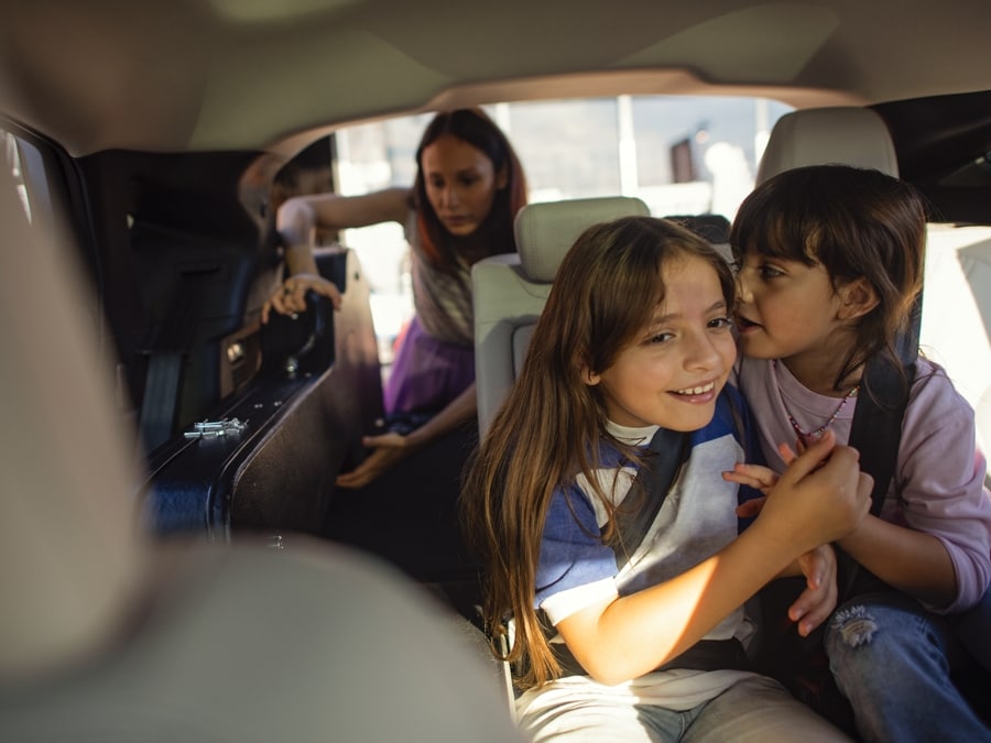 Kids sitting in the back seat of the 2024 Ford Mustang Mach-E®