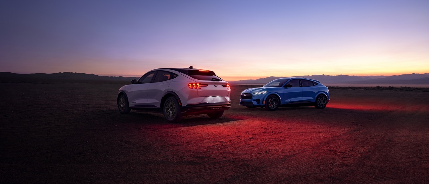 Two 2024 Ford Mustang Mach-E® vehicles parked side by side