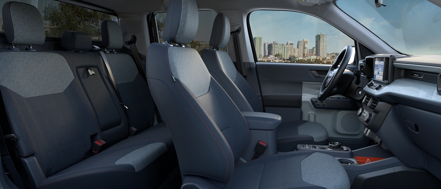 Navy Pier and Medium Slate interior of the 2023 Ford Maverick® XLT truck