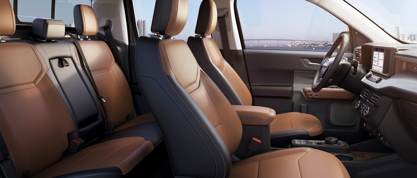 Desert Brown interior of the 2023 Ford Maverick® LARIAT truck