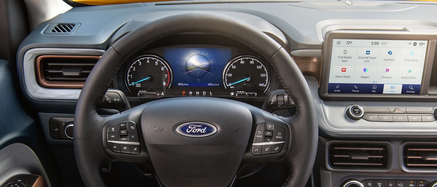 Close-up of the instrument cluster screen showing Normal mode in the 2023 Ford Maverick® truck