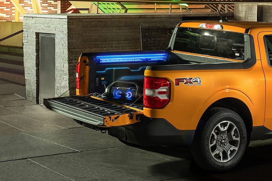 Rear view of a Cyber Orange 2023 Ford Maverick® truck