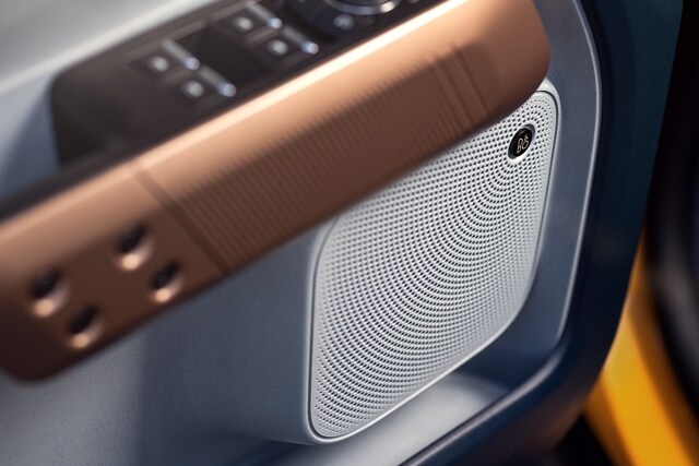 Close-up of one of the speakers in the 2023 Ford Maverick® truck’s B&O® Sound System