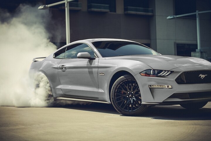 2023 Ford Mustang® GT model with 19-inch by 9-inch Ebony Black-painted aluminum wheels