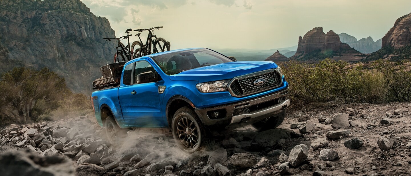 2023 Ford Ranger® being driven on rocky mountain terrain