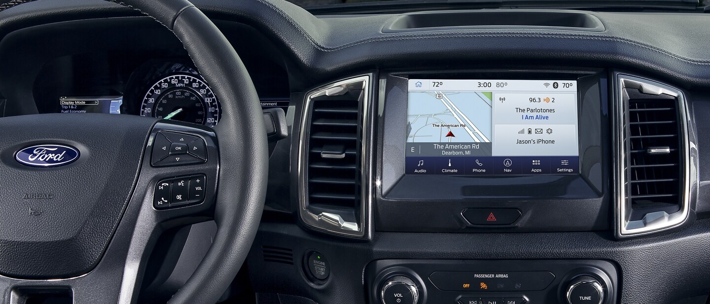 2023 Ford Ranger® with available SYNC® dashboard touchscreen