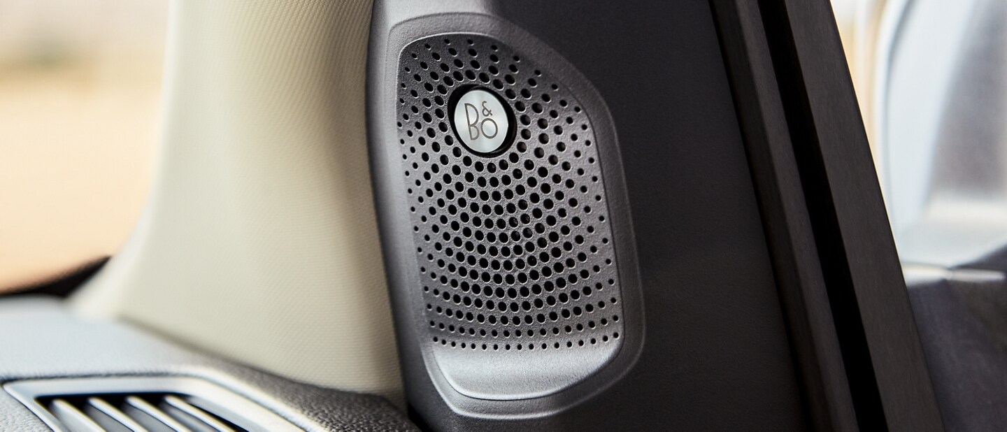 Pillar mounted speaker included with available B&O Sound System by Bang and Olufsen
