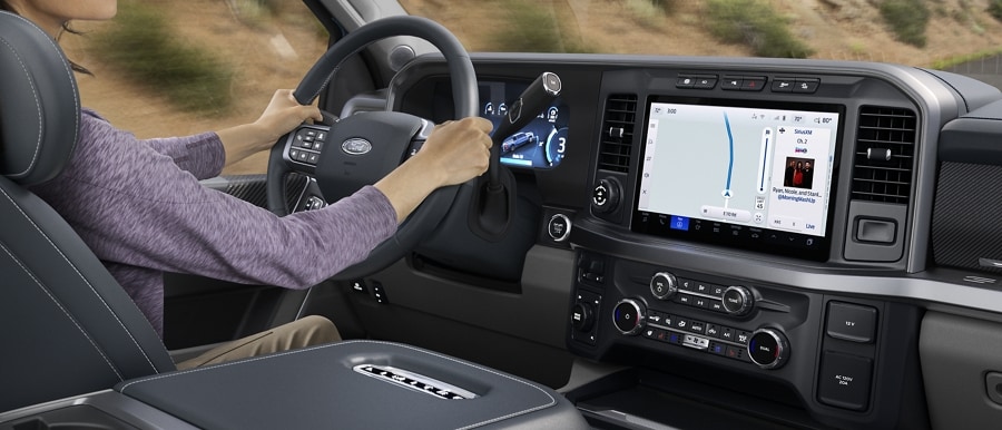 Close-up of the 12" centre display screen