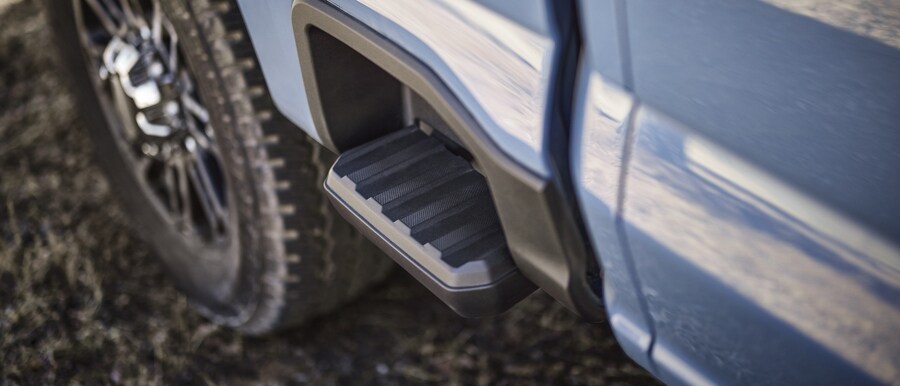 The box-side step on a 2023 Ford Super Duty® pickup