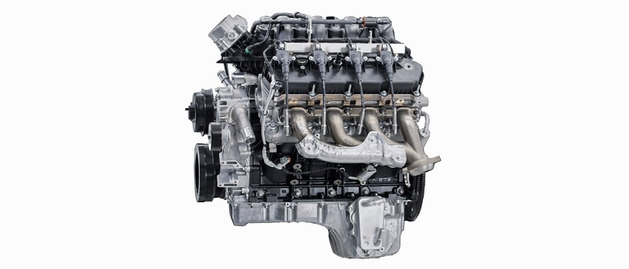 A 6.7L High Output Power Stroke® V8 Turbo Diesel engine