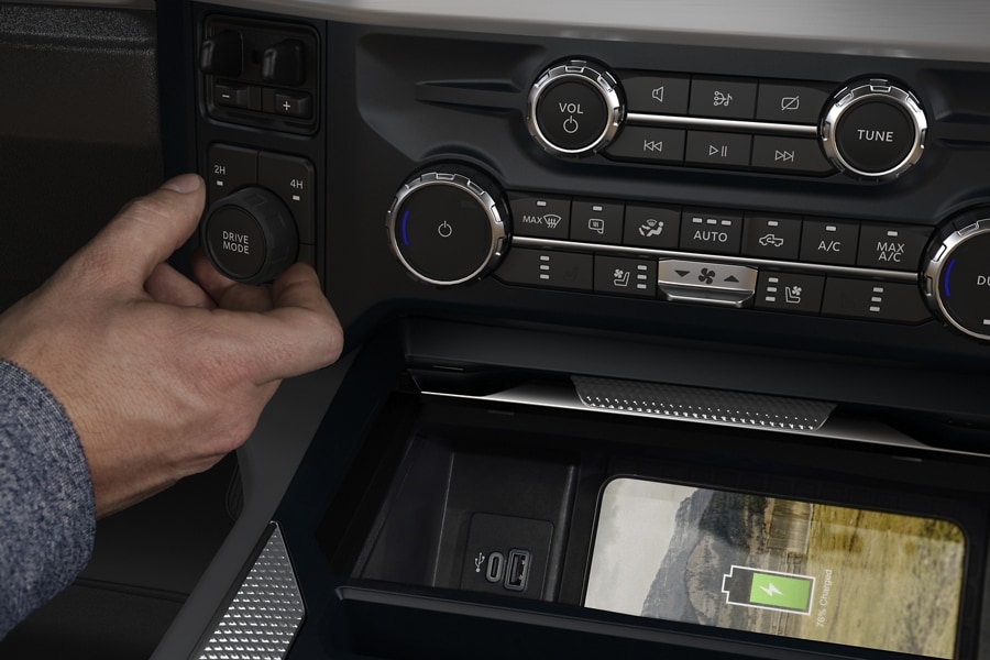 Close-up of the wireless phone charger