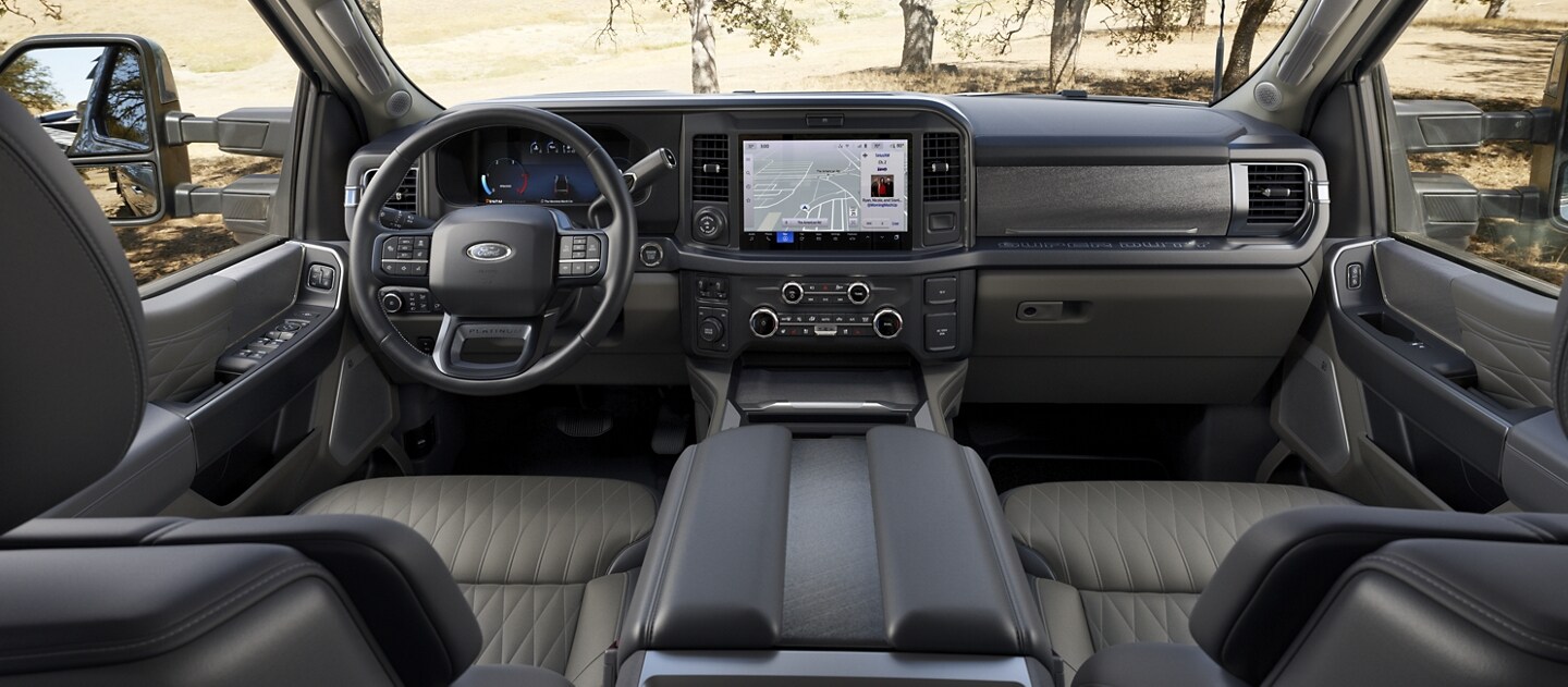Interior of a 2025 Ford Super Duty® F-250® XLT in Dark Slate