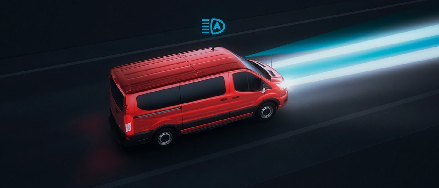 Illustration demonstrating Auto High-Beam Headlamps