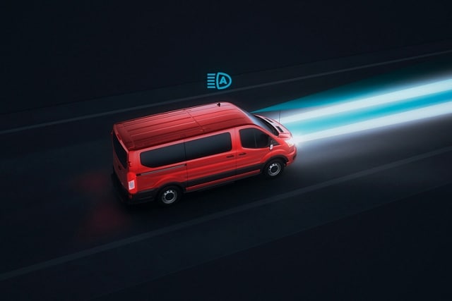 Illustration demonstrating Auto High-Beam Headlamps