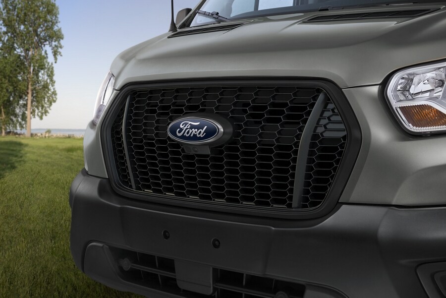 Close-up of the grill on a 2023 Ford Transit® Van