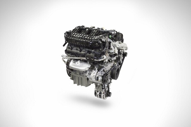 Close-up of 3.5L PFDi V6 engine with advanced design available on 2023 Ford Transit® CC CA