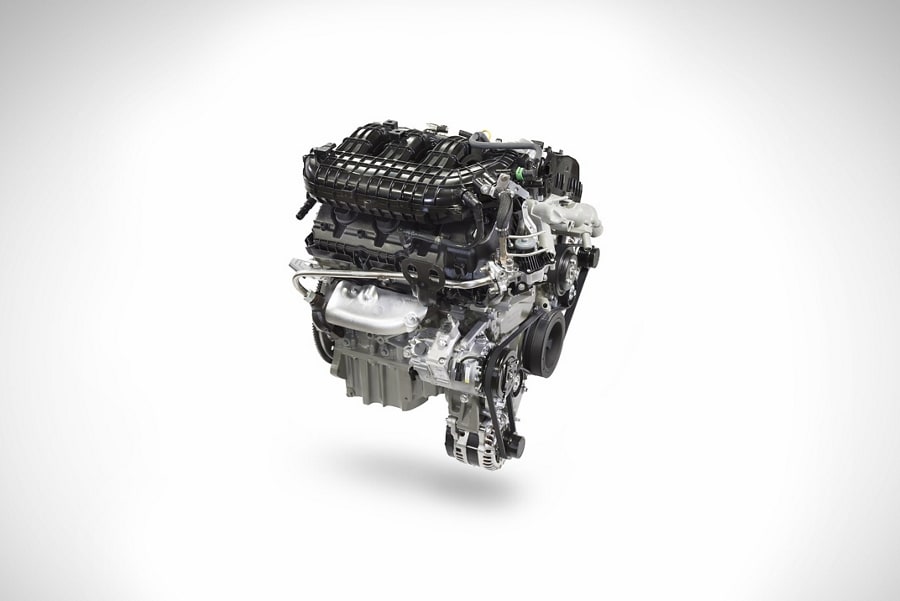 Close-up of 3.5L PFDi V6 engine with advanced design available on 2023 Ford Transit® CC CA