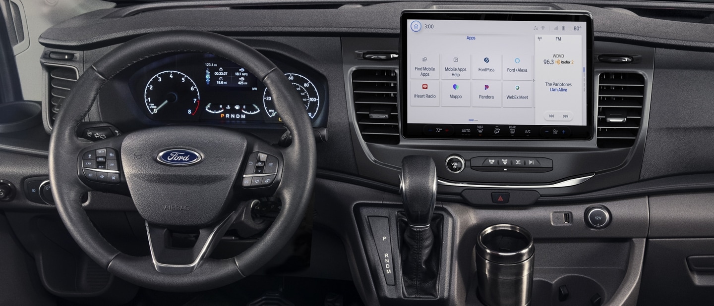 Close-up of the interior of a 2024 Ford Transit® model