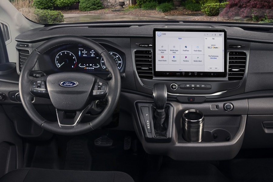 Close-up of the interior of a 2025 Ford Transit® model