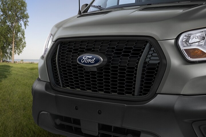 Close-up of the grille of a 2023 Ford Transit® Van