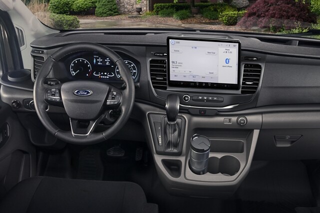 Shot of the centre console and dash of a 2023 Ford Transit® Van