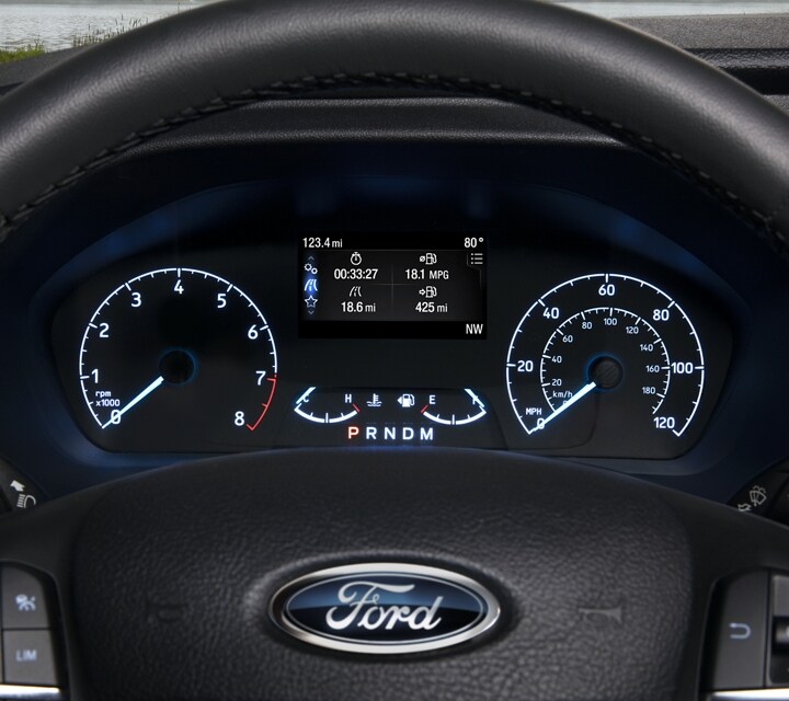 Close-up of the instrument cluster