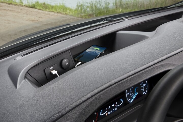 Close-up of the USB ports