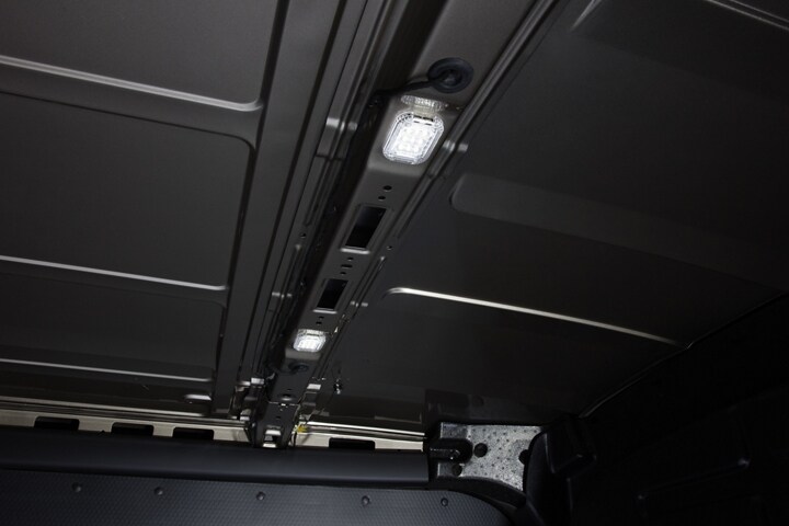 Close-up of the rear ceiling lights