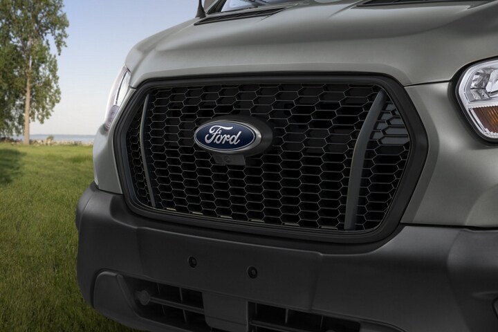 Close-up of the grille