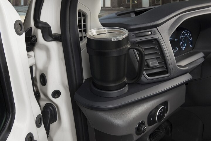 Close-up of a coffee cup in the holder