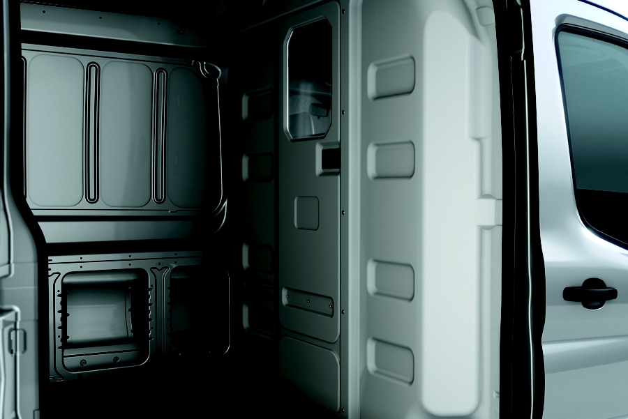 Inside of the van showing storage