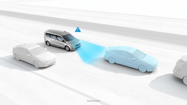 Illustration of Pre-Collision Assist with Automatic Emergency Braking System in use