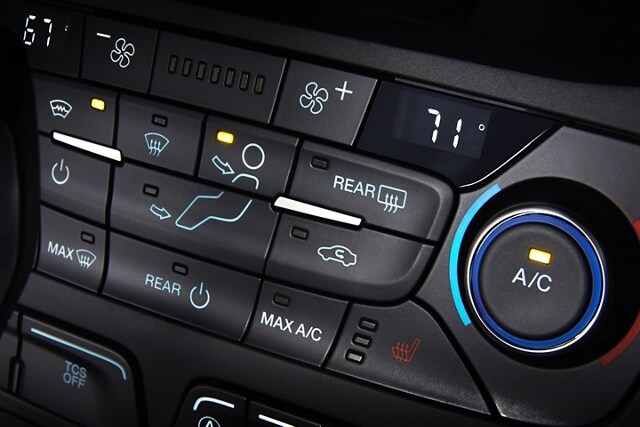 View of control panel for the available Quickclear™ electric windshield defroster