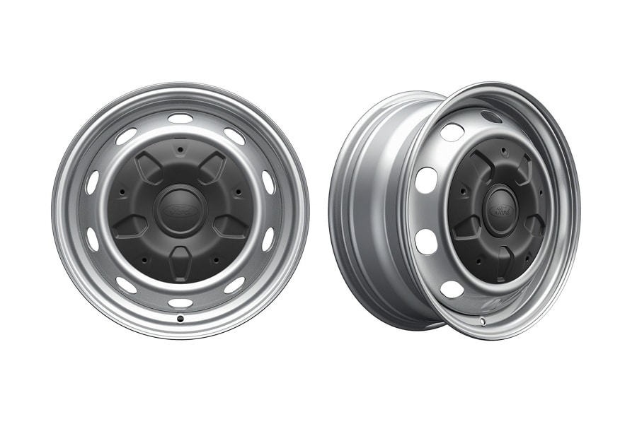 Image of two 16" Silver Steel Wheels